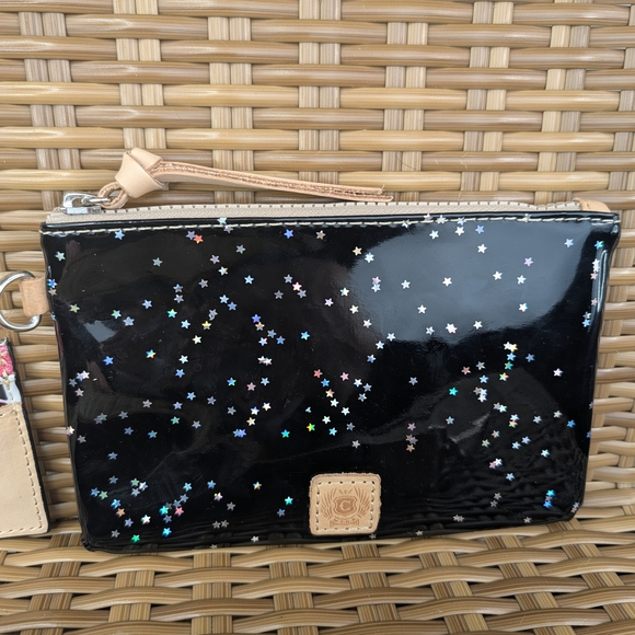 Consuela Nyla Combi Black Twilight Toned Glitter Wristlet Card Holder Star Print - Picture 6 of 16